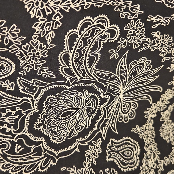 THEORY Mitrana Georgette Wide Leg Pant ~ 100% Silk Navy Blue Paisley Print Large - Picture 12 of 15